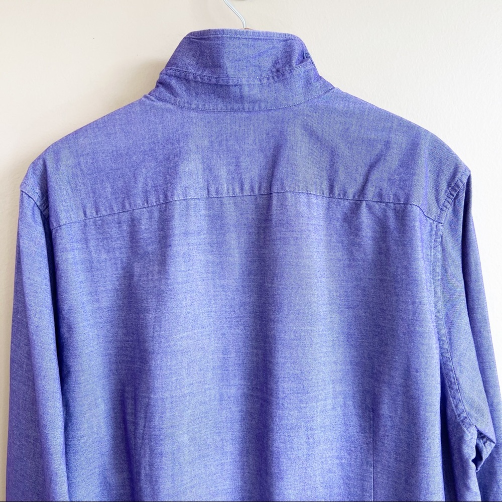 TED BAKER LONDON men’s purple dress shirt size XL flip cuff contrast 100% cotton - Picture 6 of 9